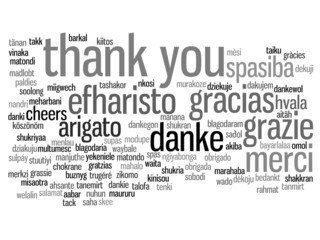 Conceptual thank you word cloud