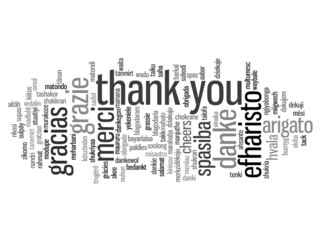 Fototapeta premium Conceptual thank you word cloud