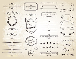 Vector Set of Vintage Calligraphic Elements