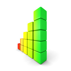 Naklejka premium Colorful Rising Bar Graph On White Background