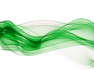abstract multiple green waves on white background