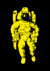 Sketch illustration of an astronaut