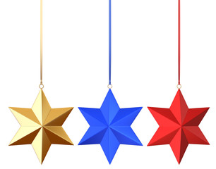 3 color xmas stars