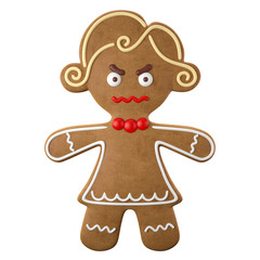 3d character, cheerful gingerbread, Christmas funny decoration
