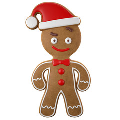 3d character, cheerful gingerbread, Christmas funny decoration
