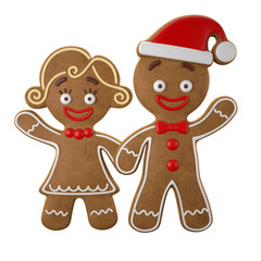 3d character, cheerful gingerbread, Christmas funny decoration