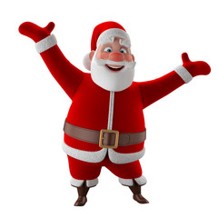 Fototapeta na wymiar Cheerful 3d model of Santa Claus, happy christmas icon