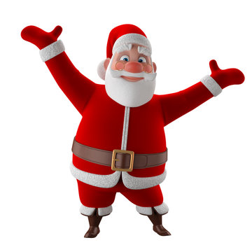 Cheerful 3d model of Santa Claus, happy christmas icon