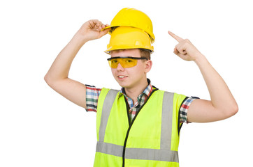 Industrial worker isolated on the white background