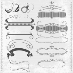 Vintage hand drawn banners