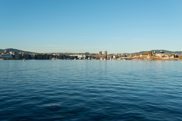 Oslo harbour with copy space