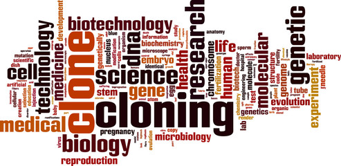 Cloning word cloud concept. Vector illustration