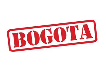 BOGOTA Red Rubber Stamp vector over a white background.