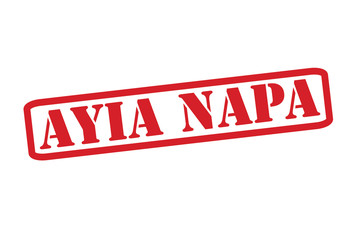 AYIA NAPA Red Rubber Stamp vector over a white background.