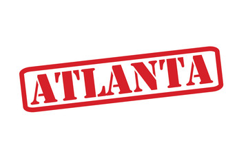ATLANTA Red Rubber Stamp vector over a white background.
