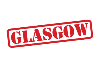 GLASGOW Red Rubber Stamp vector over a white background.