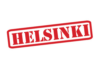 HELSINKI Red Rubber Stamp vector over a white background.