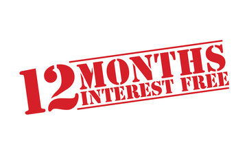 12 MONTHS INTEREST FREE Rubber Stamp vector