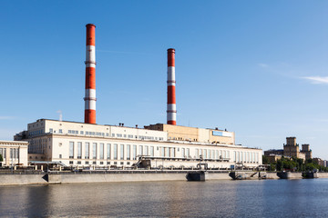 Power station at embankment of Moskva River