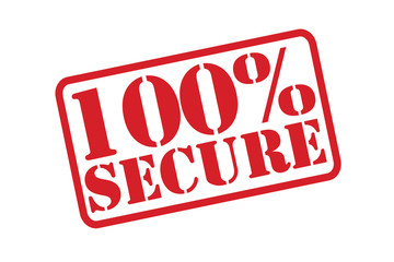 100% SECURE Rubber Stamp vector over a white background.