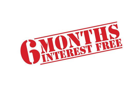 6 MONTHS INTEREST FREE Rubber Stamp Vector