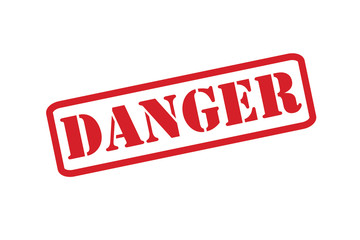 DANGER Rubber Stamp vector over a white background.