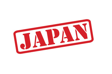 JAPAN Red Rubber Stamp vector over a white background.