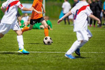 Fototapeta na wymiar Football soccer match game for children