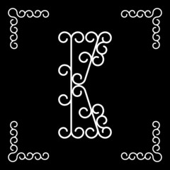 Vector letter K of the alphabet