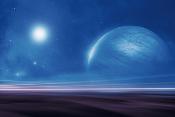 Obraz na płótnie Canvas Distant alien world landscape