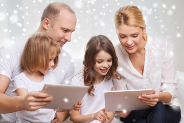 Fototapeta na wymiar happy family with tablet pc computers