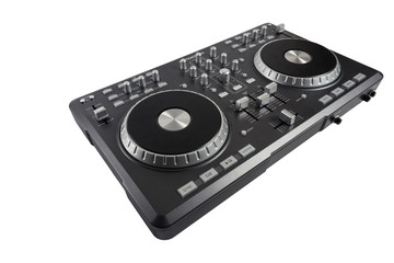 Pro dj controller isolated on white background