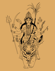 Fototapeta na wymiar Indian Goddess Durga