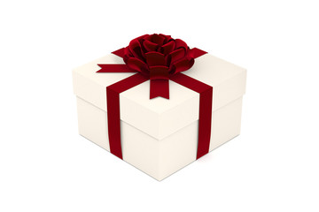 Present, Gift Box with Red Ribbon