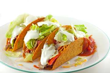 Tacos With Sour Cream Topping