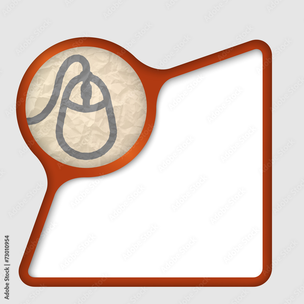 Fototapete abstract frame with texture of crumpled paper and mouse icon