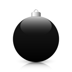 Black Christmas Ball with Reflection