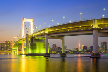Fototapeta na wymiar Tokyo, Japan at Rainbow Bridge