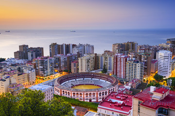 Naklejka premium Malaga, Spain Cityscape