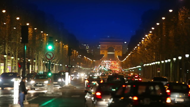France. Paris. Night street