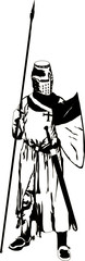 Medieval Knight Vector with spear