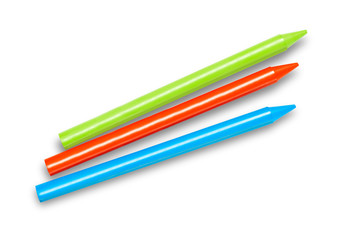 Wax crayons isolated on white