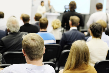 The audience listens to the acting