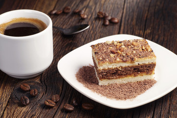 Coffee and chocolate cake