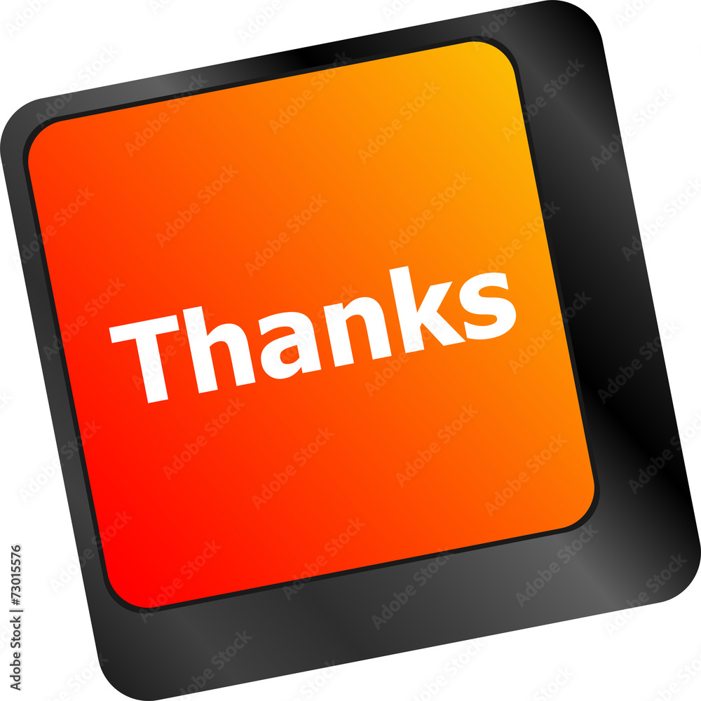 Fototapete a thanks message on enter key of keyboard