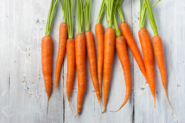 Carrots on the white background