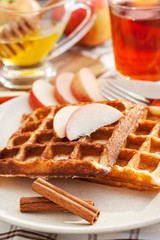 Apple waffles for breakfast