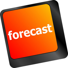 forecast key or keyboard showing forecast or investment concept