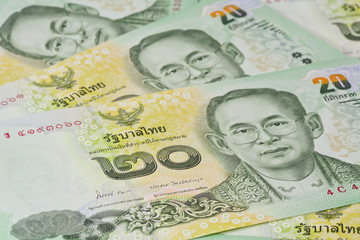Thai banknotes (baht) for money and business  concepts