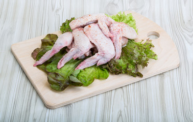 Raw chicken wings